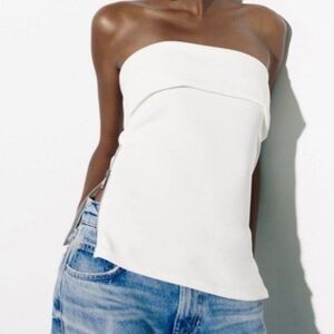 zara zip side tube top
